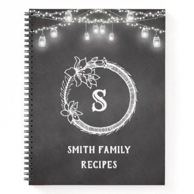 Rustic Black White Wedding Recipe Notebook