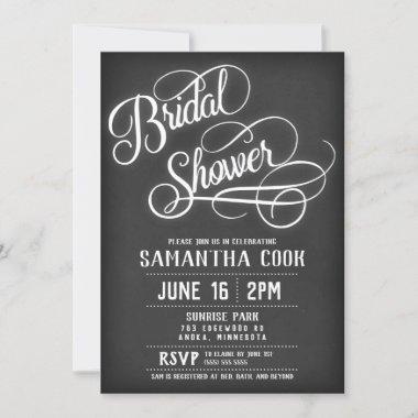 Rustic Blackboard Bridal Shower Invitations