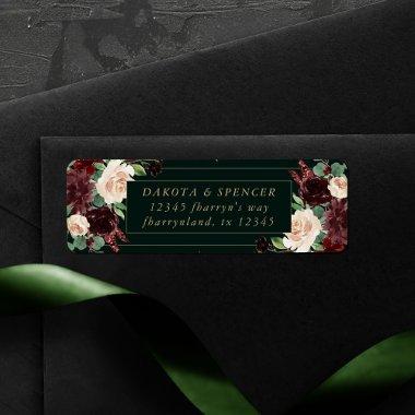 Rustic Bloom | Terracotta and Marsala Red Address Label