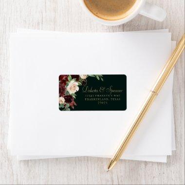 Rustic Bloom | Terracotta and Marsala Red Address Label