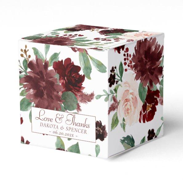Rustic Blooms | Terracotta and Marasala Thank You Favor Boxes