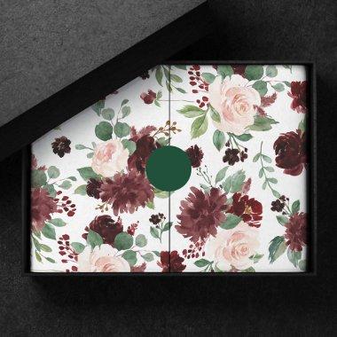 Rustic Blooms | Terracotta and Marsala Red Pattern Tissue Paper