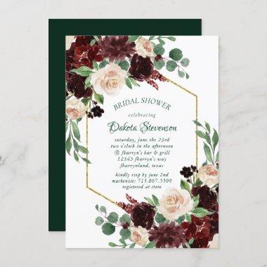 Rustic Blooms | Terracotta and Marsala Red Shower Invitations