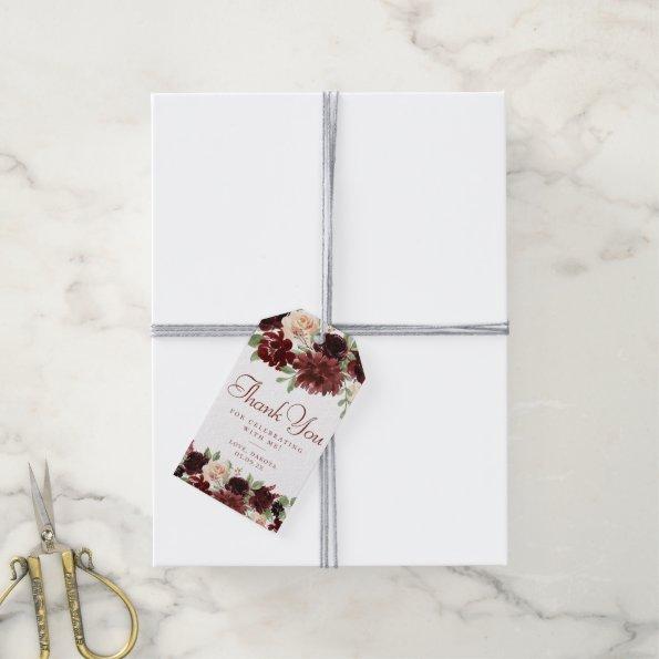 Rustic Blooms | Terracotta and Marsala Thank You Gift Tags