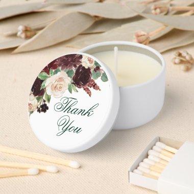 Rustic Blooms | Terracotta and Marsala Thank You Mini Candle Favors