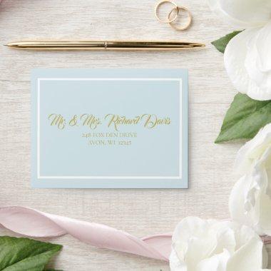 Rustic Blue Cottage Rose Wedding Suite Party RSVP Envelope