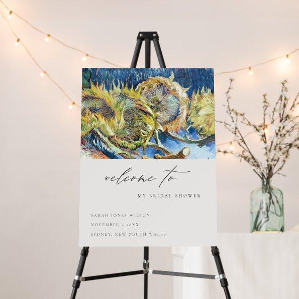 Rustic Blue Yellow Sunflower  Welcome Foam Board