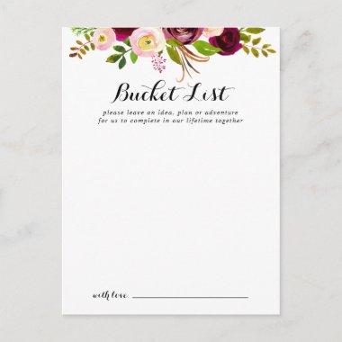 Rustic Blush Burgundy Wedding Bucket List Invitations