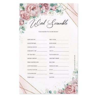 Rustic blush floral eucalyptus gold Word Scramble