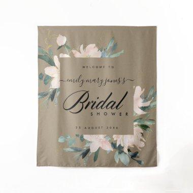 RUSTIC BLUSH FLORAL KRAFT BRIDAL SHOWER WELCOME TAPESTRY