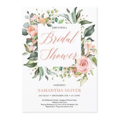 Rustic blush floral wreath green