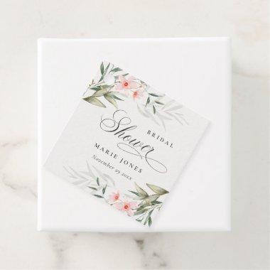 Rustic Blush Greenery Floral Bunch Bridal Shower Favor Tags