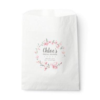 Rustic Blush Pink Floral Bridal Shower Favor Bag