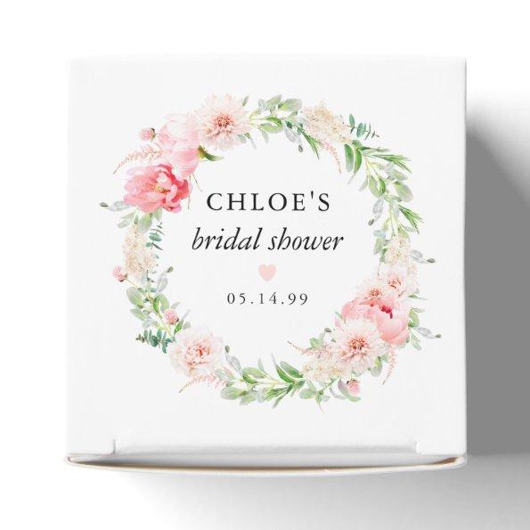 Rustic Blush Pink Peony Floral Bridal Shower Favor Box