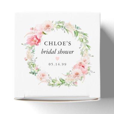 Rustic Blush Pink Peony Floral Bridal Shower Favor Boxes