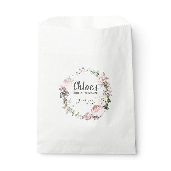 Rustic Blush Pink Roses Floral  Favor Bag