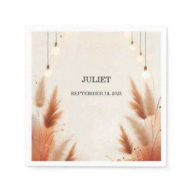 Rustic Boho Autumn Ombre Brown  Napkins