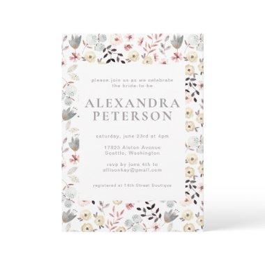 Rustic Boho Botanical White Gray