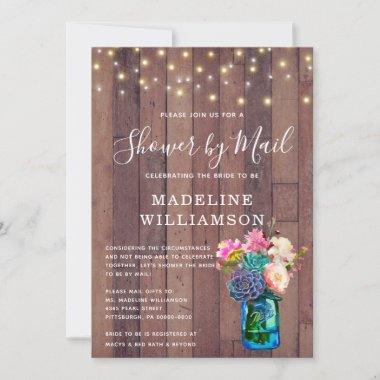 Rustic Boho Bridal Shower by Mail Mason Jar Lights Invitations