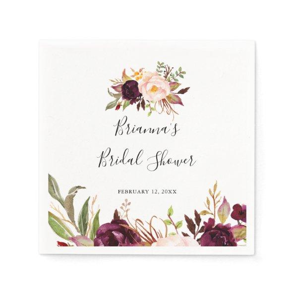 Rustic Boho Colorful Floral  Napkins