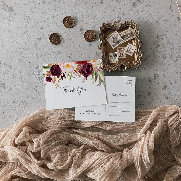 Rustic Boho Colorful Floral Thank You PostInvitations