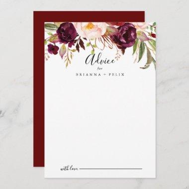 Rustic Boho Colorful Floral Wedding Advice Card