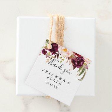 Rustic Boho Colorful Floral Wedding Favor Tags
