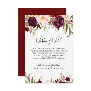 Rustic Boho Colorful Floral Wedding Wishing Well Enclosure Invitations