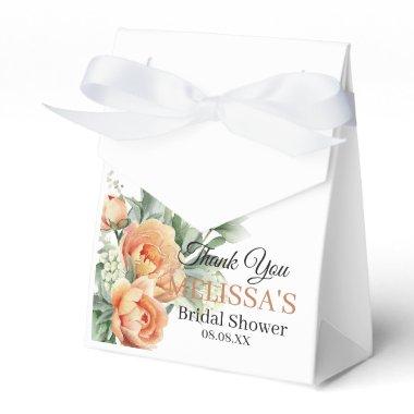 Rustic boho coral flowers greenery thank you favor boxes