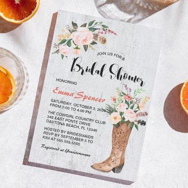 Rustic Boho Cowgirl Floral Boots  l