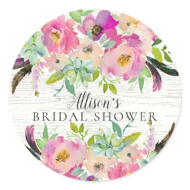 Rustic Boho Floral Bridal Shower Envelope Seal
