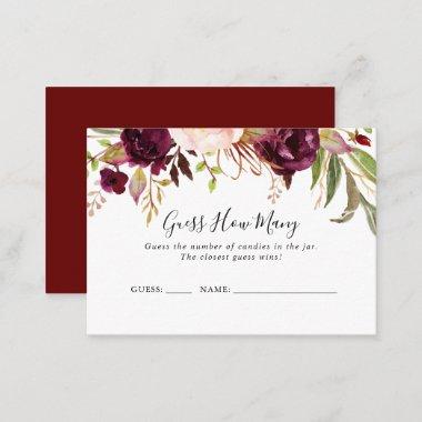 Rustic Boho Floral Guess How Many Game Invitations