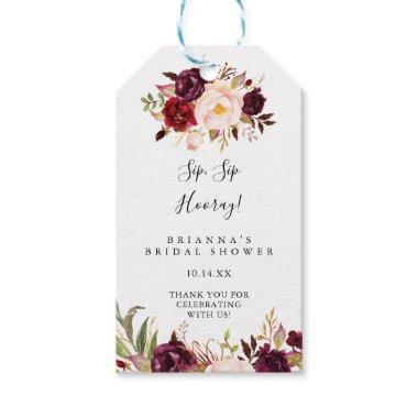 Rustic Boho Floral Sip Sip Hooray Bridal Shower Gift Tags