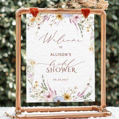 Rustic Boho Garden Flowers  Welcome Poster