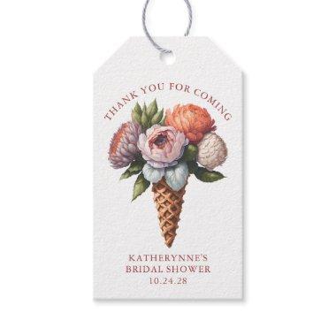 Rustic Boho Ice Cream Floral Bridal Shower Gift Tags