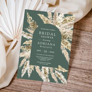 Rustic Boho Pampas Arch Sage Green