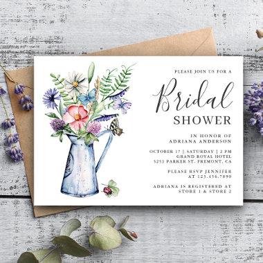 Rustic Boho Wildflower Floral Bridal Shower Invitations