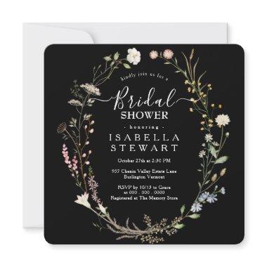 Rustic Boho Wildflower Theme Black