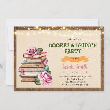 Rustic book bridal shower Invitations