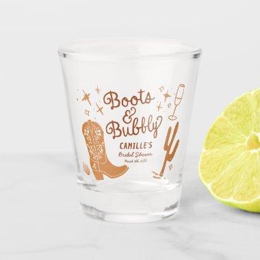Rustic Boots and Bubbly  Shot Glass
