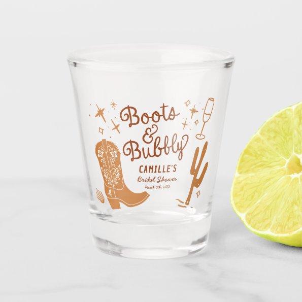 Rustic Boots and Bubbly  Shot Glass