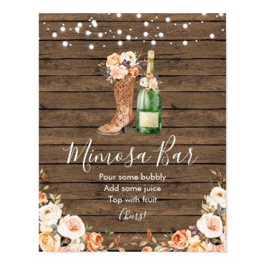 Rustic Boots & Bubbly  Mimosa Bar Poster