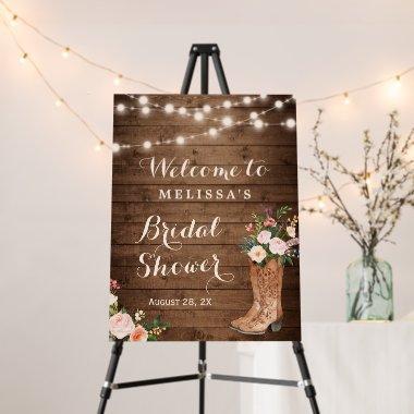 Rustic Boots Floral Western Cowgirl Bridal Shower Foam Board