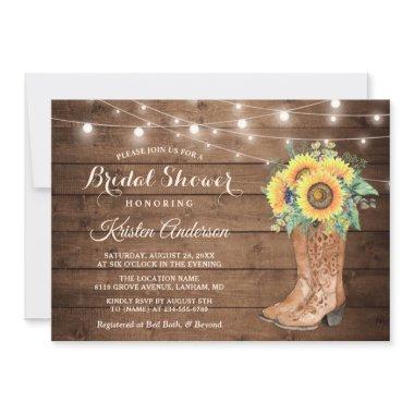 Rustic Boots String Lights Sunflower