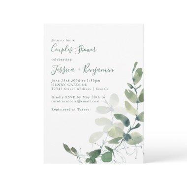 Rustic Botanical Eucalyptus Couples Shower Invitations