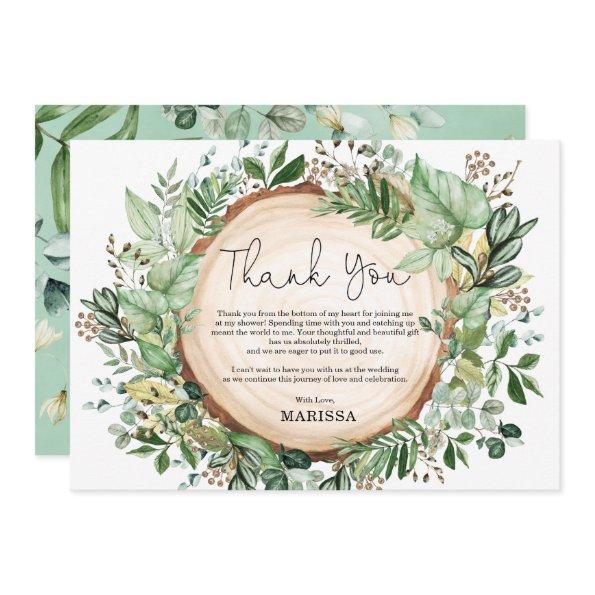Rustic Botanical Greenery  Thank You