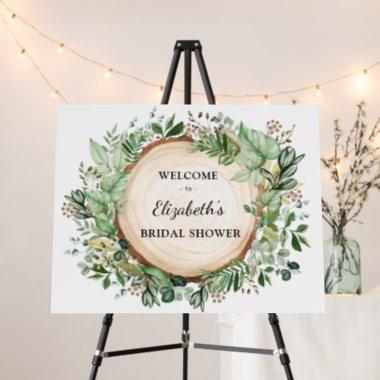 Rustic Botanical Greenery Bridal Shower Welcome Foam Board