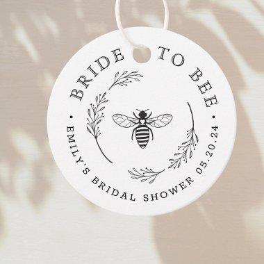 Rustic Botanical Wreath Bride to Bee  Favor Tags
