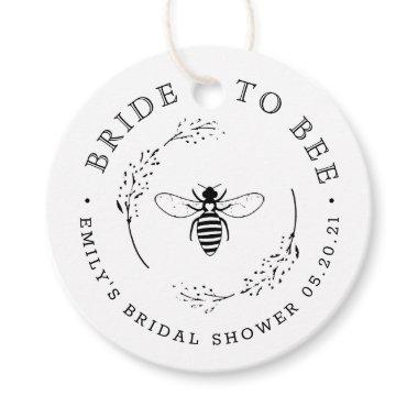 Rustic Botanical Wreath Bride to Bee Bridal Shower Favor Tags