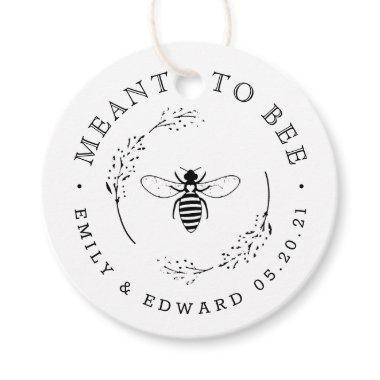 Rustic Botanical Wreath Meant to Bee Wedding Round Favor Tags